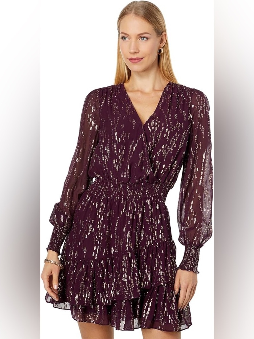 Lilly Pulitzer Plum Dress with Gold Accents